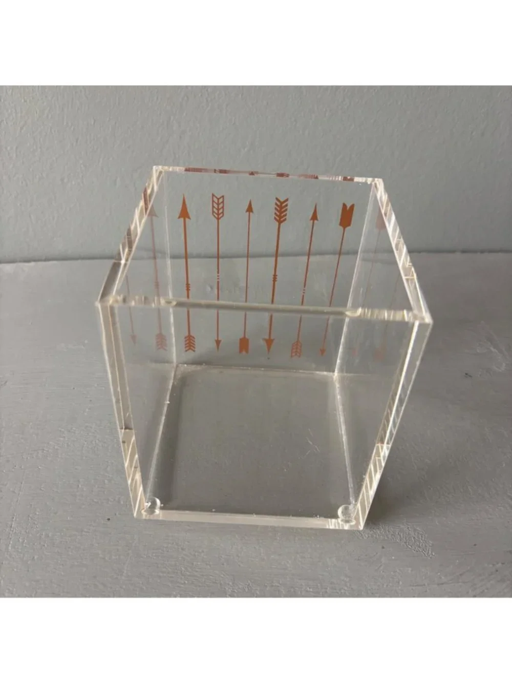Archery Arrow Clear Acrylic Desk Organizer Pen Holder Makeup Brush Cup Lucite